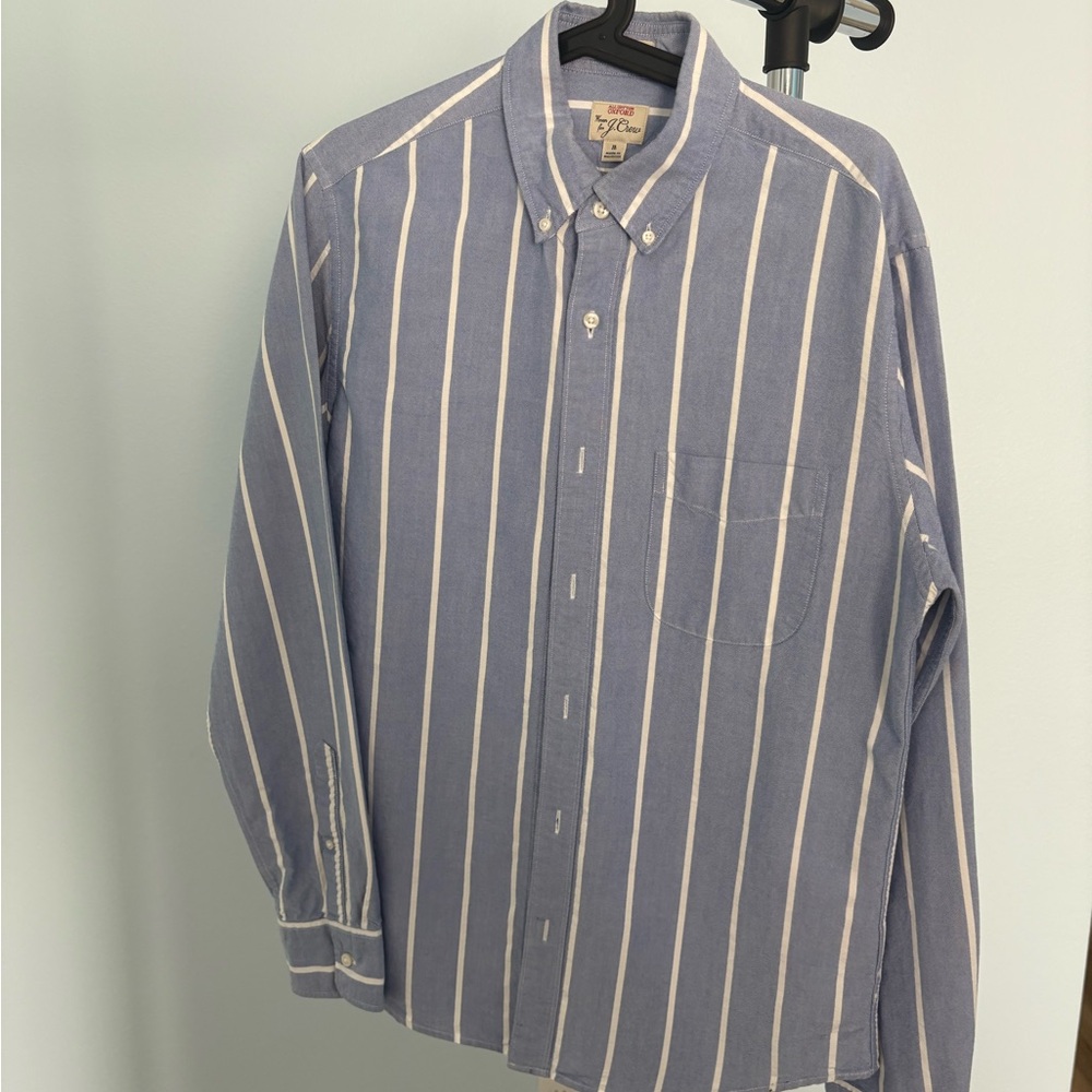 J. Crew Blue and White Casual Button Down Shirt